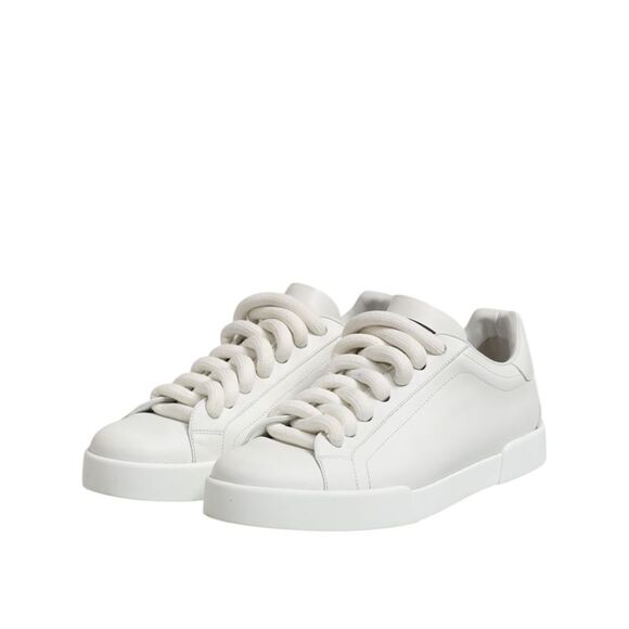 Dolce & Gabbana White Logo Lace Up Low Top Men Sneakers Men's Shoes